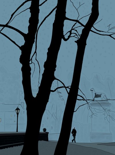 Wejście na trzecią aleję, Prospect Park (grafika cyfrowa) autorstwa Evan Sklar