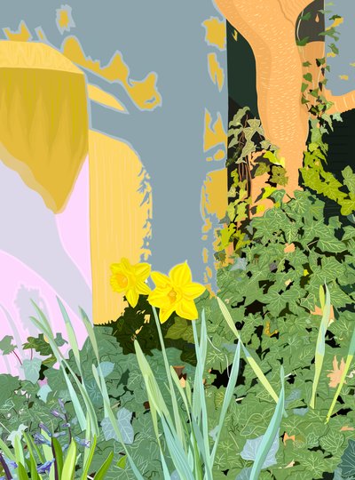 Two Daffodils.jpg, ok. 2020-24 (grafika cyfrowa) autorstwa Evan Sklar