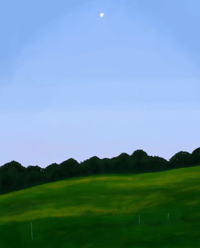Vermont Field, Dawn (grafika cyfrowa) autorstwa Evan Sklar