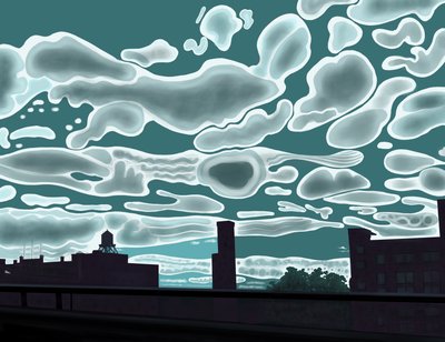 Widok z Bruckner Expressway (grafika cyfrowa) autorstwa Evan Sklar