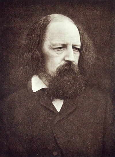 Portret Alfreda, Lorda Tennysona (1809-92), ok. 1889-91 (zdjęcie czarno-białe) autorstwa Eveleen Myers