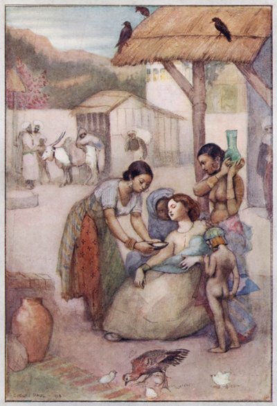 Ilustracja do Cranford autorstwa pani Gaskell (kolor lito) autorstwa Evelyn Paul