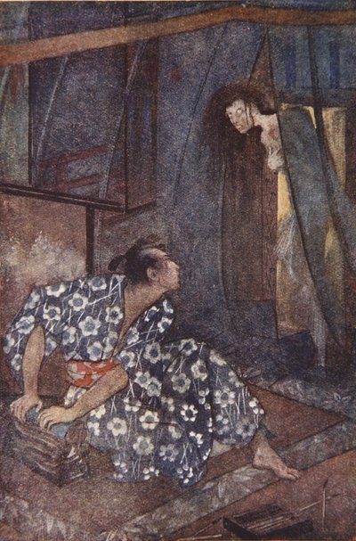 Kimi odnajduje spokój, ilustracja z „The Myths and Legends of Japan” F Hadlanda Davisa autorstwa Evelyn Paul