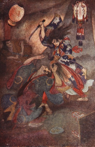 Książę Yamato i Takeru, ilustracja z „Mity i legendy Japonii” F Hadlanda Davisa autorstwa Evelyn Paul