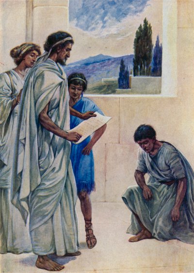 Onesimus, który uciekł od swojego pana (kolor lito) autorstwa Evelyn Stuart Hardy