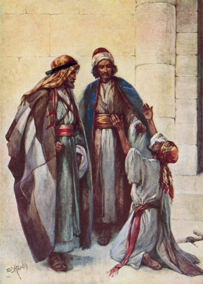 Piotr i Jan i kulawy (kolor lito) autorstwa Evelyn Stuart Hardy