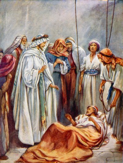 Chory z porażenia (kolor lito) autorstwa Evelyn Stuart Hardy