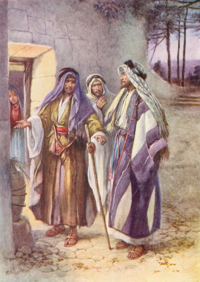 Wędrówka do Emaus (kolorowa litografia) autorstwa Evelyn Stuart Hardy
