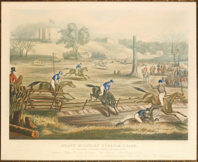Grand Military Steeple Chase, w Londynie, Kanada Zachodnia, 9 maja 1843 r., Wyryty przez J. Harris, 1845 autorstwa Evelyne Marie Alexander
