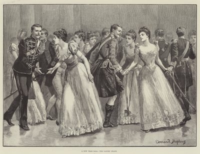 Bal noworoczny, łańcuszek damski autorstwa Everard Hopkins