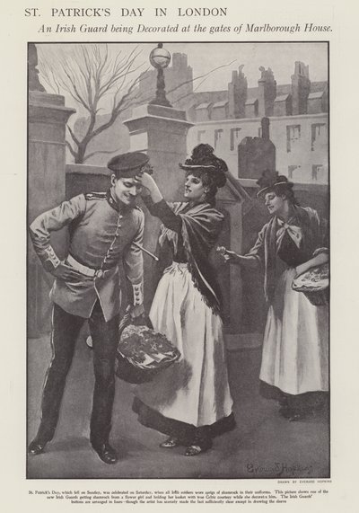Dzień Świętego Patryka w Londynie (lito) autorstwa Everard Hopkins