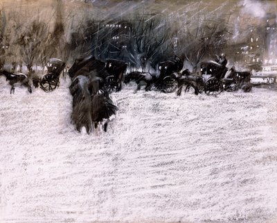 Park zimą autorstwa Everett Shinn