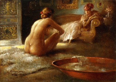 Podglądacz i jego kąpiąca się autorstwa Everett Shinn