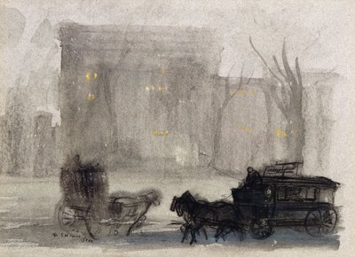 Widok na Nowy Jork - Plac Waszyngtona autorstwa Everett Shinn