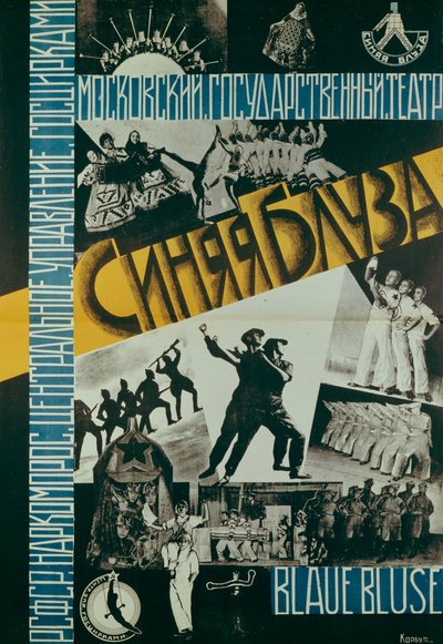 Plakat do Niebieskiej Bluzki Teatralnej, 1926 autorstwa Evgenia Korbut
