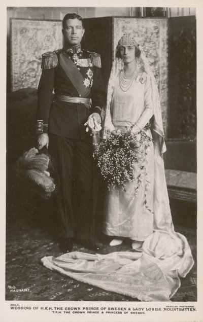 Ślub następcy tronu Gustawa Adolfa Szwecji i Lady Louise Mountbatten, 1923 autorstwa F.A Swaine