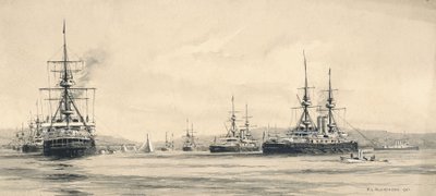 Eskadra Kanału La Manche w Lamlash: regaty żeglarskie w 1901 r. autorstwa F.L. Blanchard