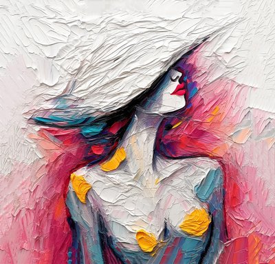 Na sprzedaż abstrakcyjny obraz olejny portret kobiety, obrazy ścienne autorstwa F. Abderrahim