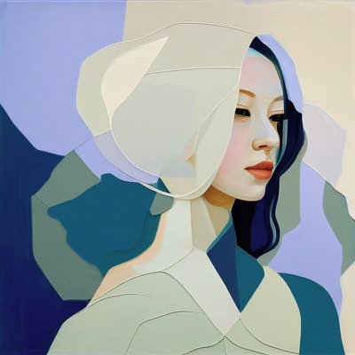 Minimalistyczny obraz abstrakcyjny, Piękna kobieta z blond włosami, grafika ścienna autorstwa F. Abderrahim
