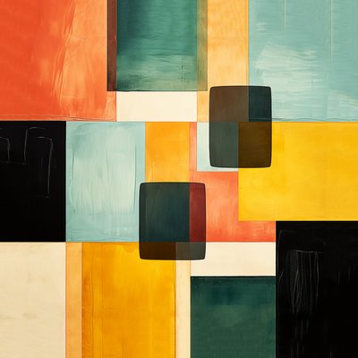 abstrakcyjne kwadratowe kompozycje malarstwo wzór design, Wall Art | Canvas Prints autorstwa F. Abderrahim