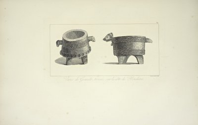 Wazy granitowe, znalezione na wybrzeżu Hondurasu, ilustracja z „Widoków Kordylierów i pomników ludów rdzennych Ameryki” autorstwa Alexandra von Humboldta i Aime Bonpland, 1813 autorstwa F. Arnold