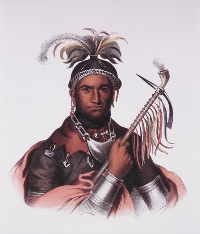 John Abeel Cornplanter, rdzenny Amerykanin (litografia) autorstwa F. Bartoli