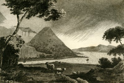 „Widok na prom Ballyhulish”, koniec XVIII wieku autorstwa F Cary