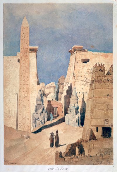Louxor, od frontu, XIX w. autorstwa F. H. Naudin