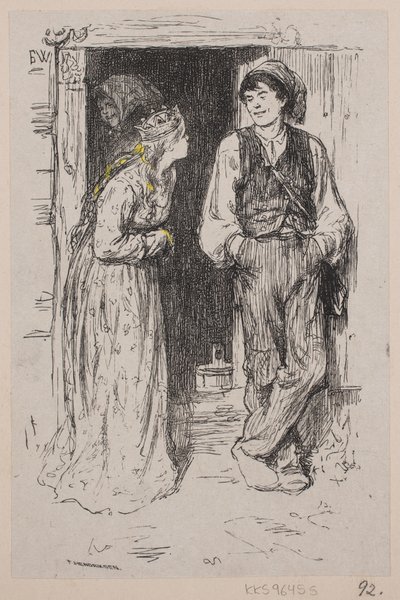 Ilustracja do "Kopciuszek, który sprawił, że księżniczka skłamała" autorstwa F. Hendriksen