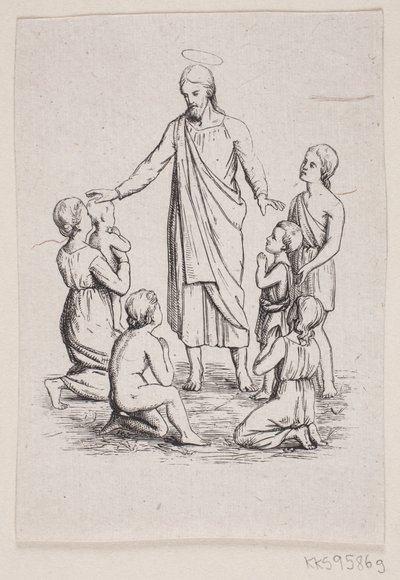 Chrystus i małe dzieci autorstwa F. Hendriksen