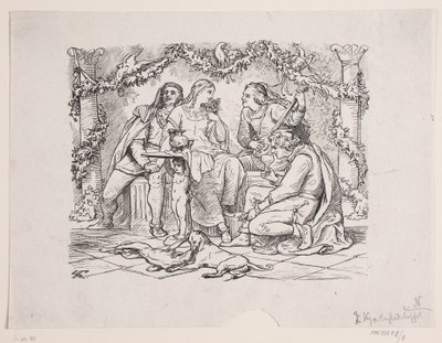 Dwór miłości w Narbonne autorstwa F. Hendriksen
