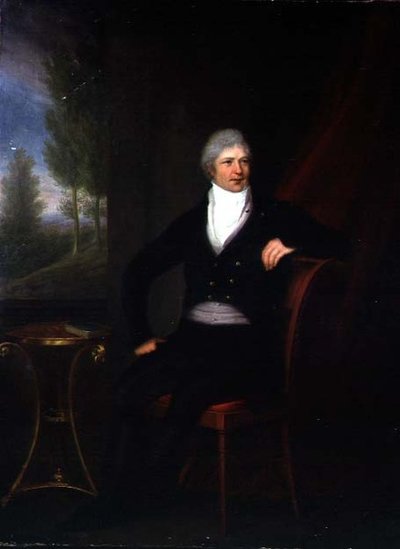 Portret siedzącego dżentelmena przy oknie autorstwa F. Landsberg
