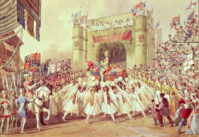 „The Shower of Gold”, scena z inscenizacji Henryka V Charlesa Keana, Princess Theatre, 1859 autorstwa F. Lloyds