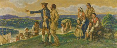 Przybycie projektu pułkownika Johna Donaldsona do muralu. autorstwa F. Luis Mora