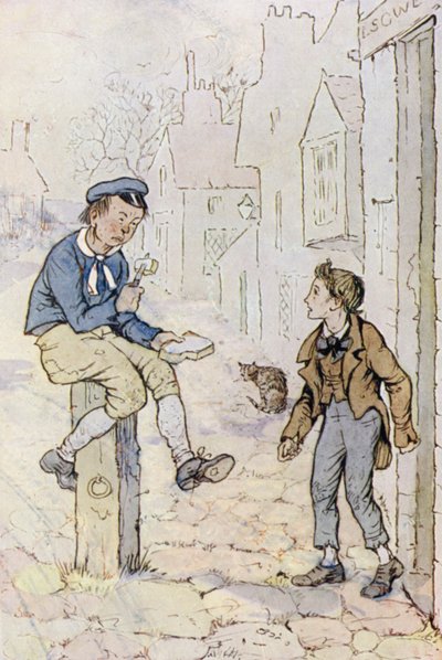 Ilustracja do Olivera Twista (kolor lito) autorstwa F. M. B. Blaikie