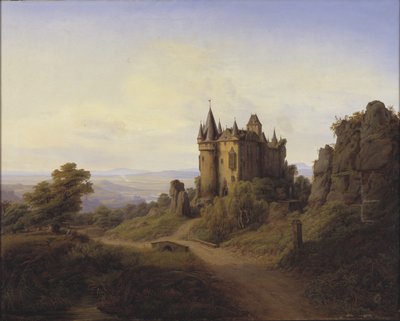 Zamek Büresheim nad rzeką Eifel autorstwa F. Sødring