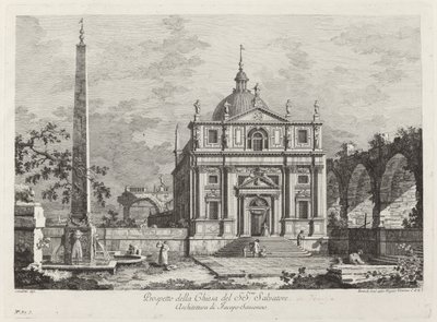 Prospekt Kościoła Św. Zbawiciel autorstwa Fabio Berardi after Canaletto