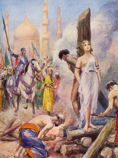 La Gerusalemme Liberata autorstwa Torquato Tasso: Canto II, strofa 42 (kolorowa litografia) autorstwa Fabio Fabbi