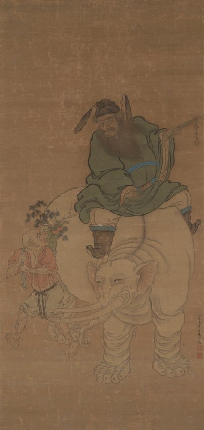 Zhong Kui Riding an Elephant autorstwa Fan Yi