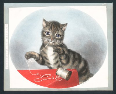 Always at Mischief - wiktoriańska kartka z życzeniami (chromolitho) autorstwa Fanny Corbaux