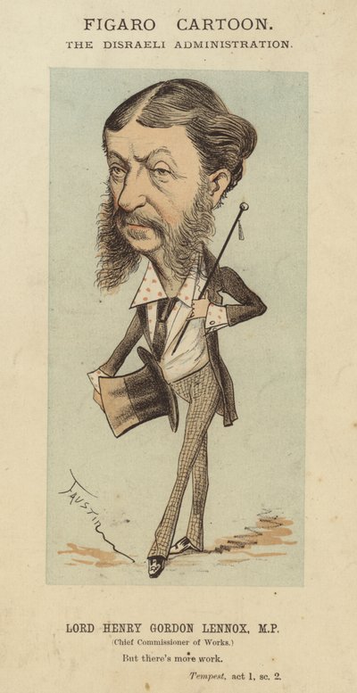 Lord Henry Gordon-Lennox, brytyjski konserwatywny polityk i minister rządu w administracji Benjamina Disraeliego (kolor lito) autorstwa Faustin (b.1847)