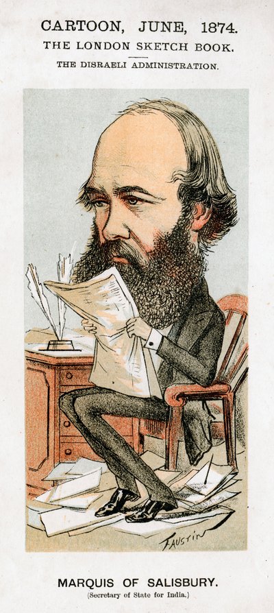 Robert Arthur Talbot Gascoyne-Cecil, 3. markiz Salisbury, polityk brytyjski, 1874. autorstwa Faustin
