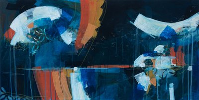 Memories of a Murmuration, 2018 (akryl na płótnie) autorstwa Faye Bridgwater