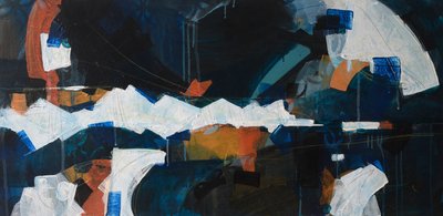 Oh Those Cliffs, 2018 (akryl na płótnie) autorstwa Faye Bridgwater