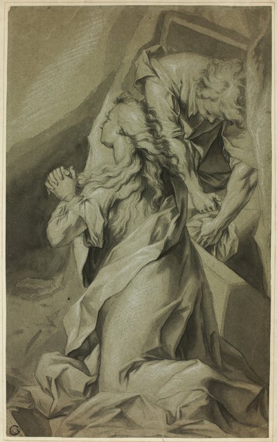 Klęcząca Magdalena i opiekun grobu autorstwa Federico Barocci