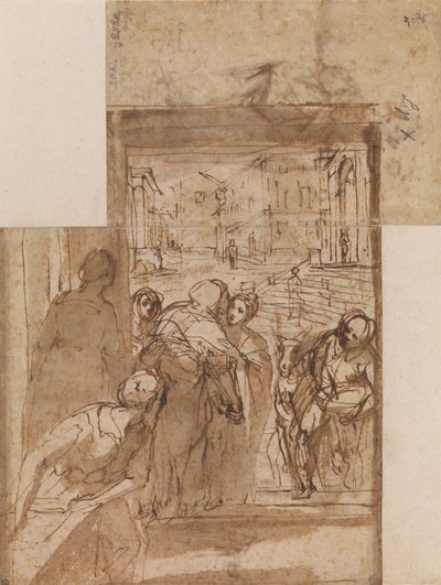 Studium składu na wizytę autorstwa Federico Barocci