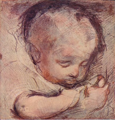 Studium śpiącego dziecka, ok. XVI w., 1903 r. autorstwa Federico Barocci