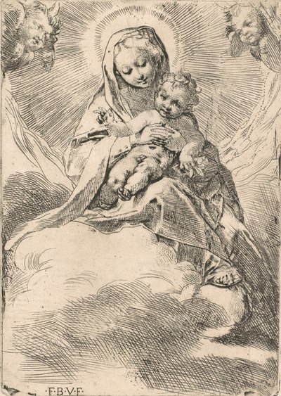 Dziewica siedząca na chmurze, 1580-84. autorstwa Federico Barocci