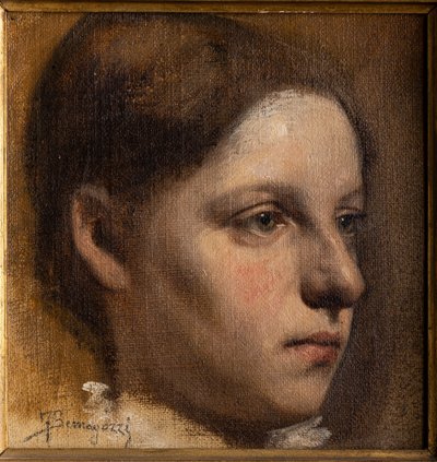 Portret dziewczynki (olej na tekturze) autorstwa Federico Bernagozzi