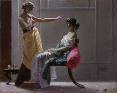 Scapigliatura: Starożytna toaleta (Toilette ancienne) par Faruffini, Federico (1831-1869). Olej na płótnie, format: 40x49,5 autorstwa Federico Faruffini